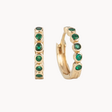 Emerald Huggie Hoops