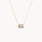 Emerald Cut Lab Diamond Bezel Necklace