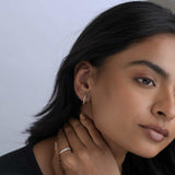 Medium Pave Diamond Hoops