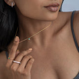 Bezel Emerald Necklace
