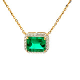 Lab Emerald Diamond Necklace