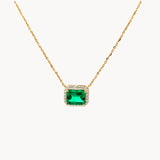 Lab Emerald Diamond Necklace