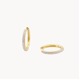 Medium Pave Diamond Hoops