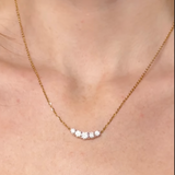 Lab Diamond Curved Bar Necklace