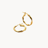 Medium Ribbon Twisted Hoops