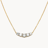 Lab Diamond Curved Bar Necklace