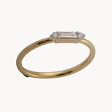 Elongated Baguette Diamond Ring