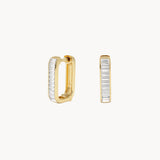 Square Lab Diamond Hoops