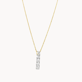 5 Stone Drop Diamond Pendant Necklace