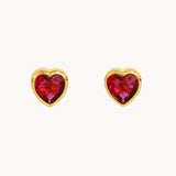 Ruby Heart Studs