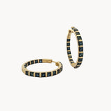 Navy Sapphire Hoops