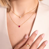 Ruby Heart Necklace