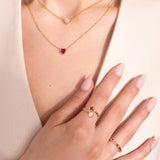Bezel Diamond Ruby Ring