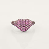 Pink Sapphire Studded Heart Ring