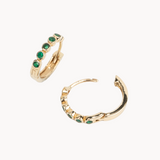 Emerald Huggie Hoops