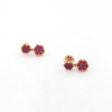 Ruby Flower Drop Earrings