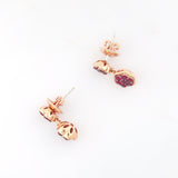 Ruby Flower Drop Earrings