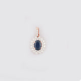 Blue Sapphire Diamond Pendant