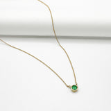 Bezel Emerald Necklace