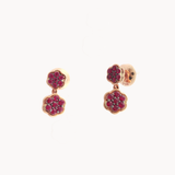 Ruby Flower Drop Earrings