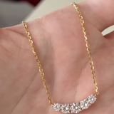 Lab Diamond Curved Bar Necklace