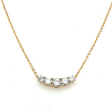 Lab Diamond Curved Bar Necklace