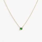 Bezel Emerald Necklace