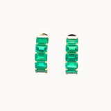 Lab Emerald Half Hoops