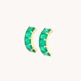 Lab Emerald Half Hoops